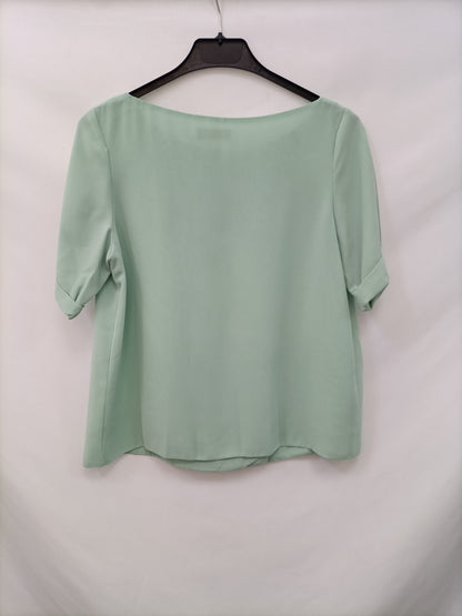 BIMANI. Blusa verde cruzada T.s