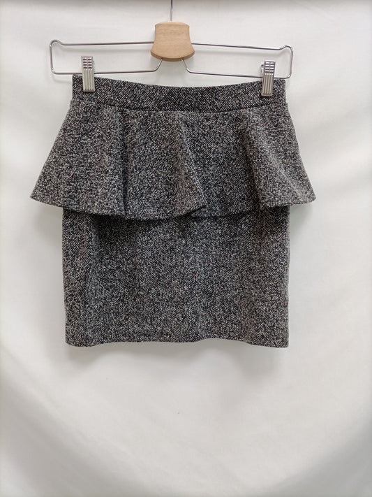 TOPSHOP.Falda gris jaspeada T.36