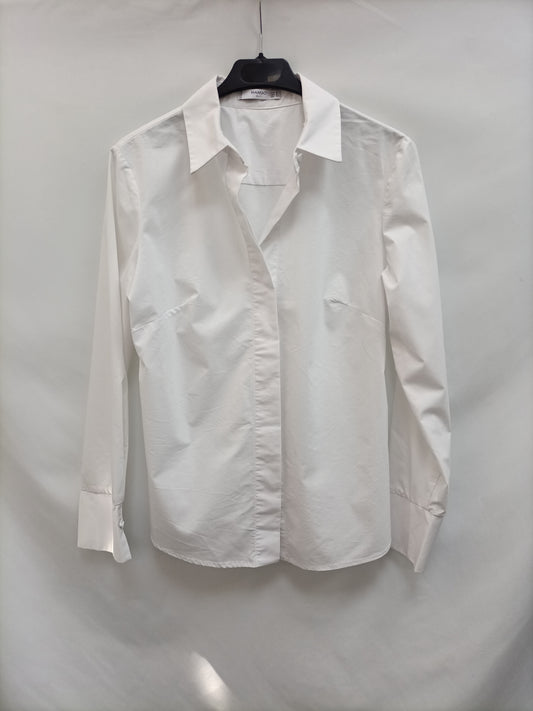 MANGO.Camisa blanca entallada T.m