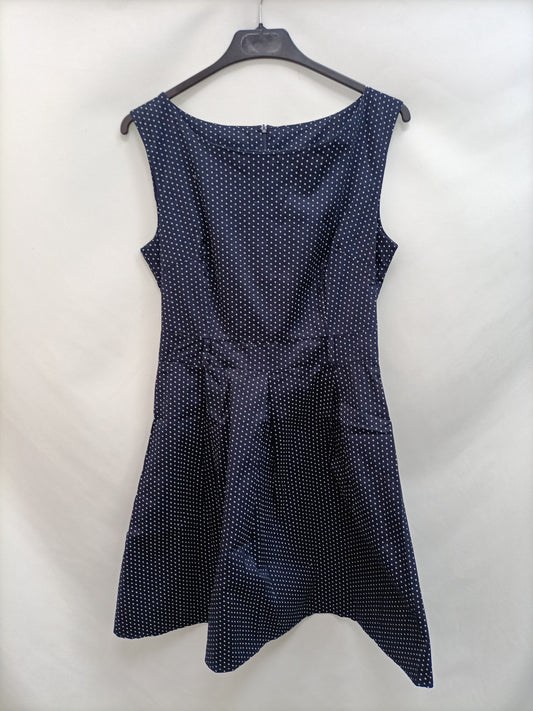 OTRAS.Vestido azul lunares T.m (tara)