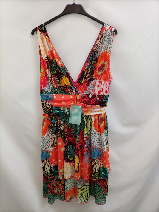 DESIGUAL. Vestido tull estampado T.m