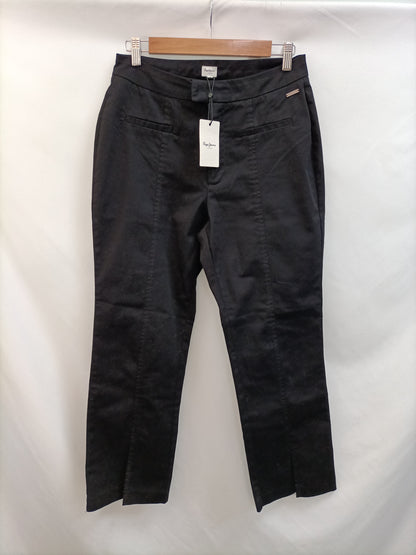 PEPE JEANS. Pantalón negro aperturas T.m