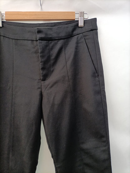 ZARA.Pantalones negros pinzas aperturas T.s