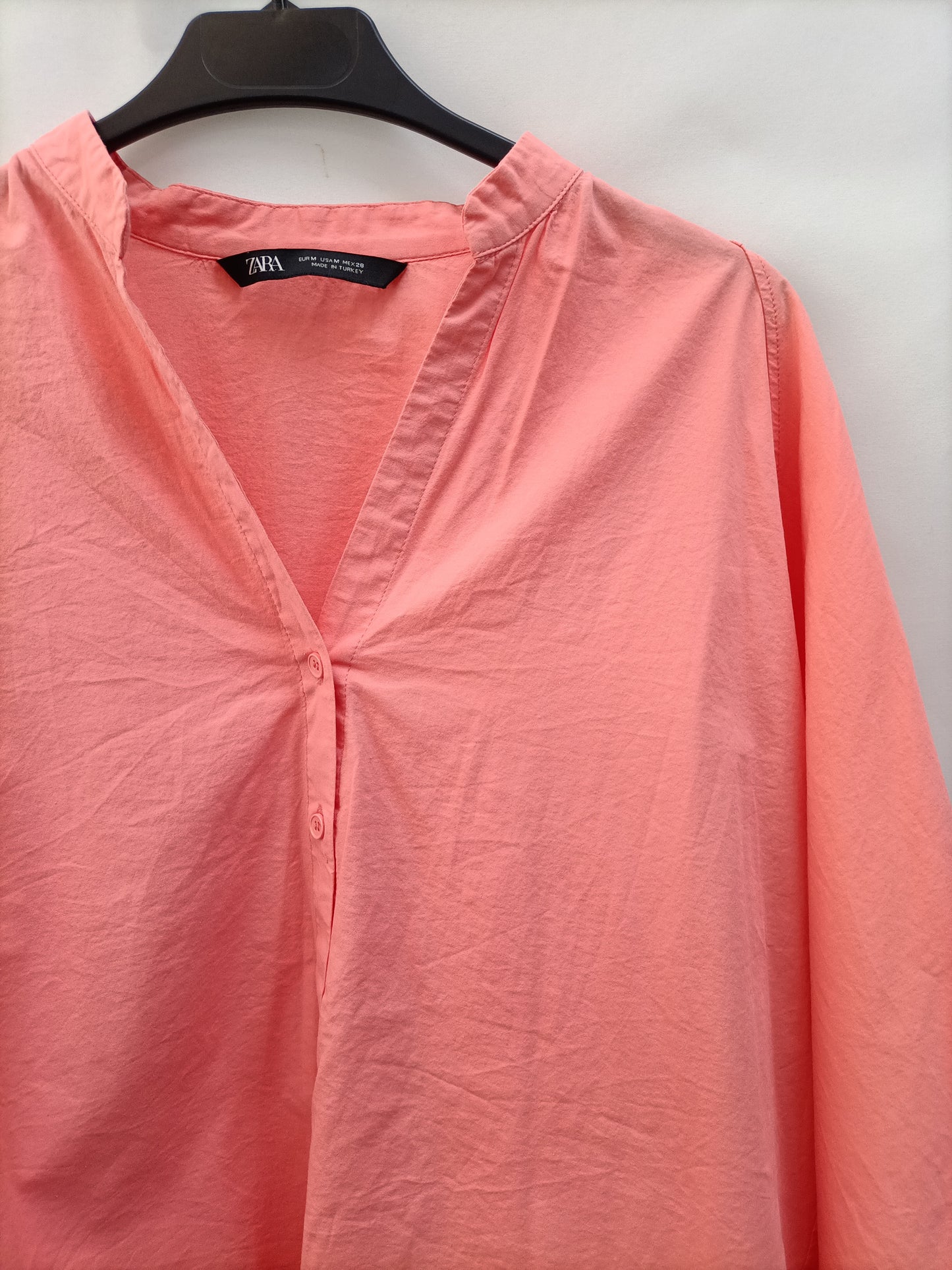 ZARA.Blusa coral oversized T.m