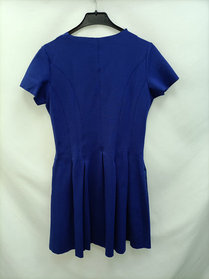 MAJE. Vestido azul cremallera T.3(l)