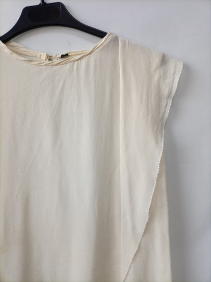 OTRAS. Blusa beige asimétrica  T.u(s)