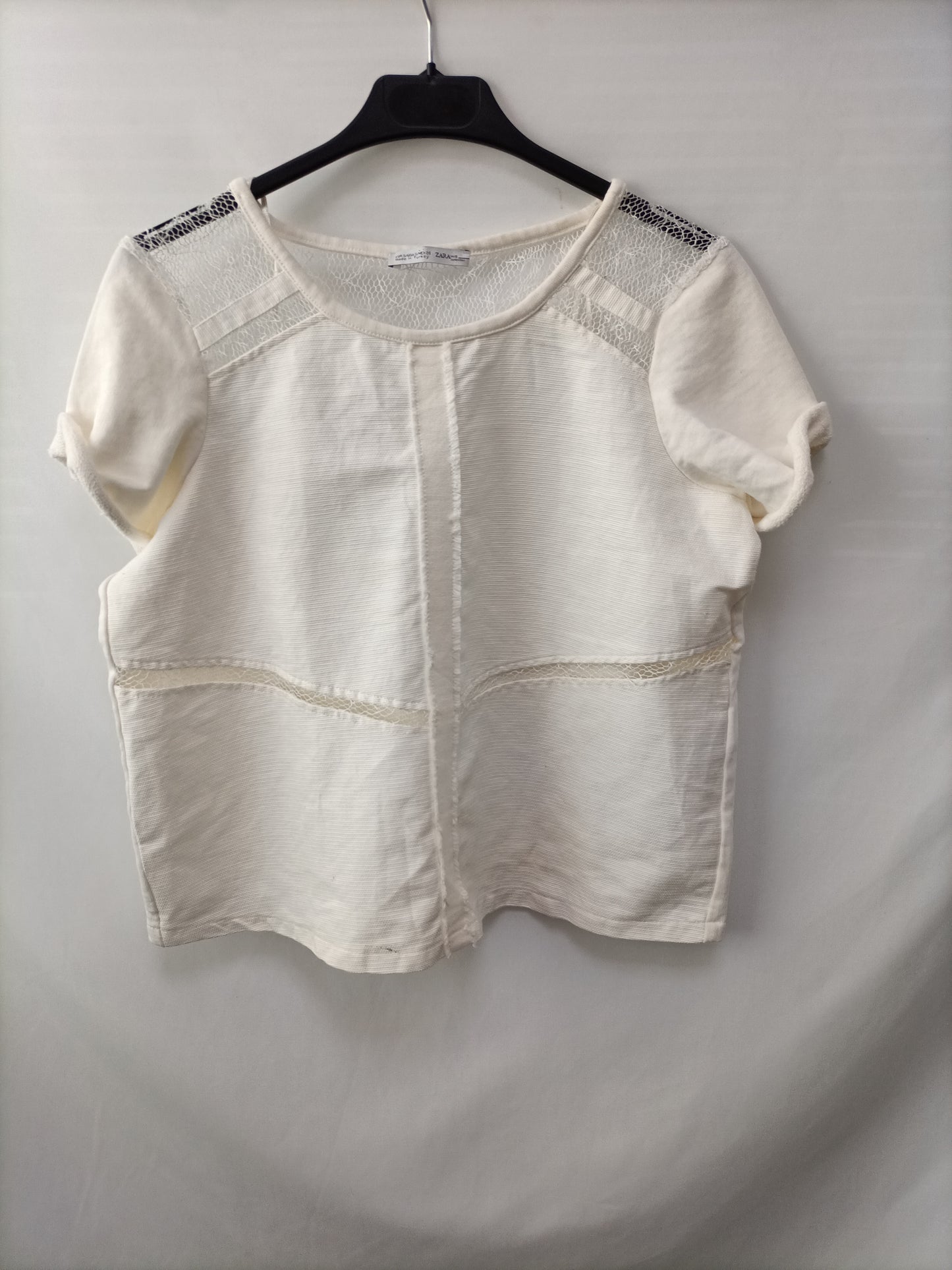 ZARA. Top beige textura T.s