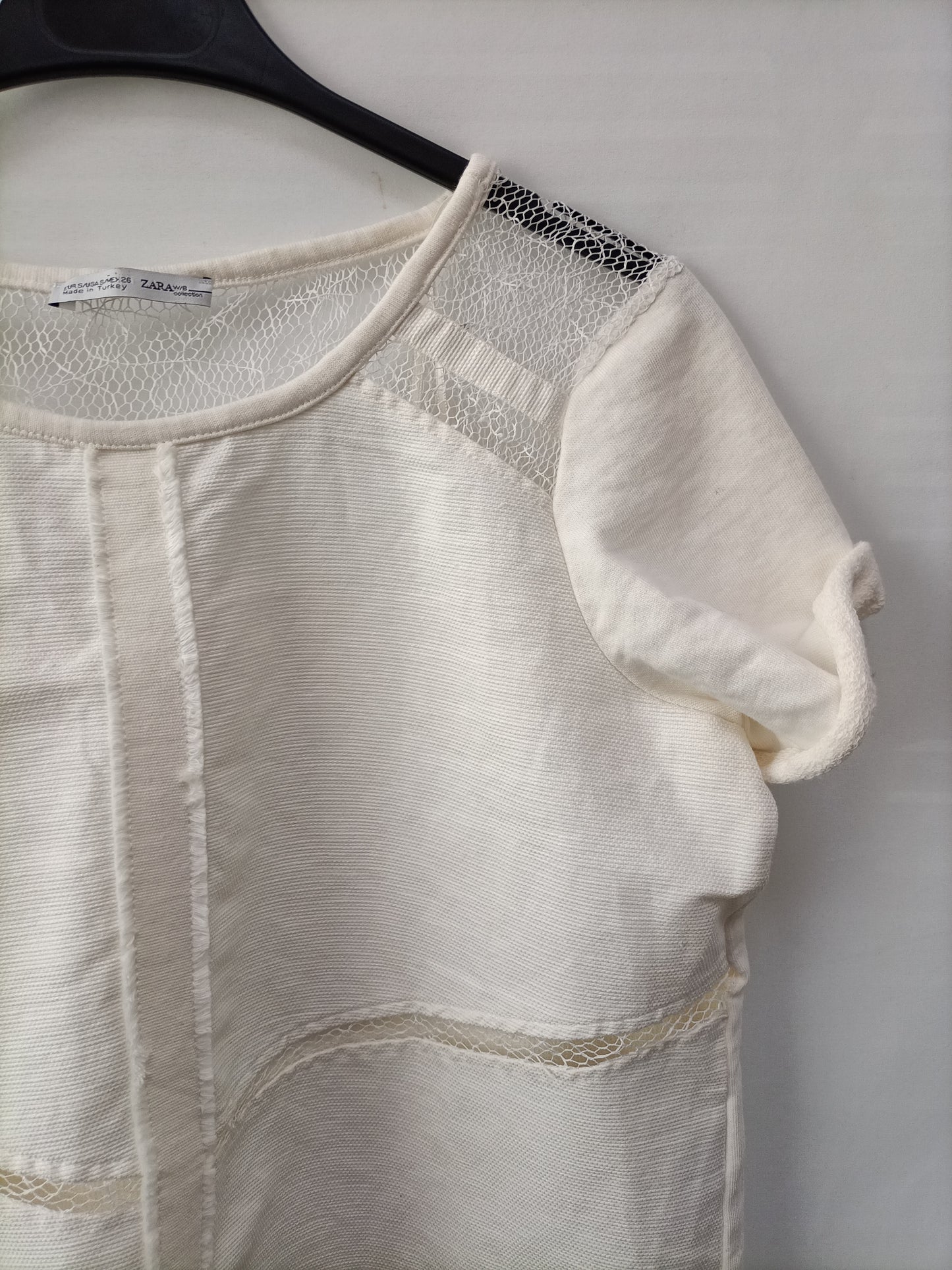 ZARA. Top beige textura T.s