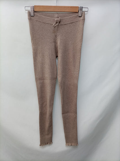 ZARA. Leggins beige canalé T.13-14 años