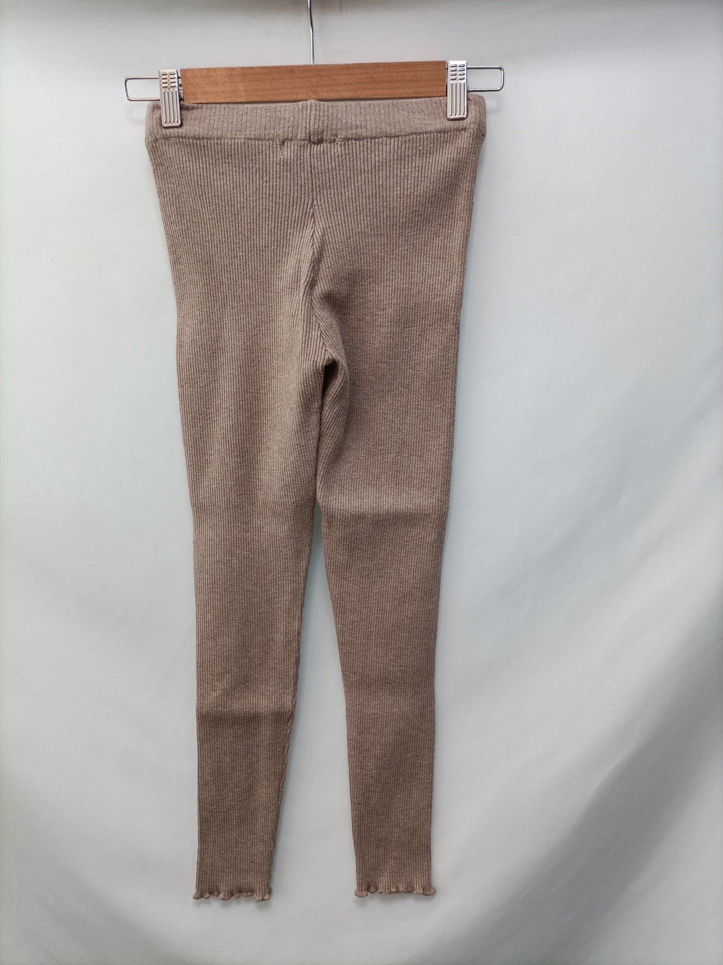 ZARA. Leggins beige canalé T.13-14 años