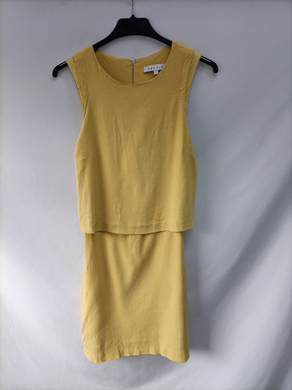 SANDRO.Vestido amarillo T.xs/s (tara)