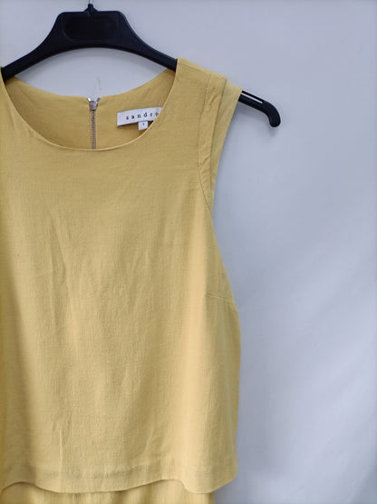 SANDRO.Vestido amarillo T.xs/s (tara)