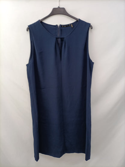 MASSIMO DUTTI.Vestido azul marino T.44