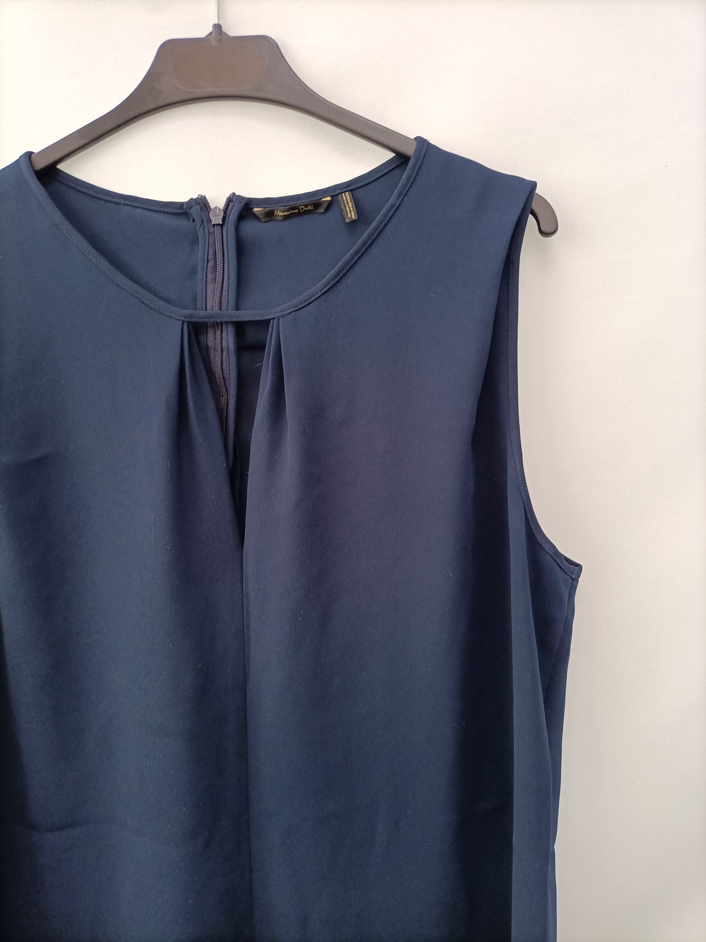 MASSIMO DUTTI.Vestido azul marino T.44