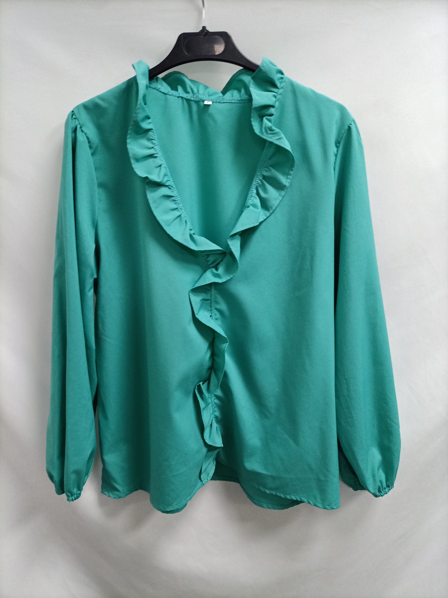 OTRAS. Blusa verde agua volante T.l