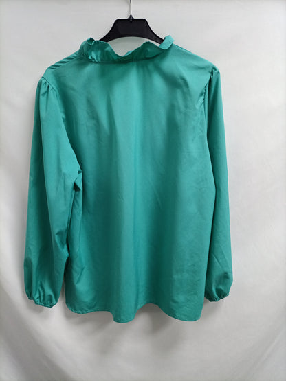 OTRAS. Blusa verde agua volante T.l