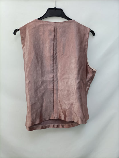 ZARA.Top rosa brillo T.S