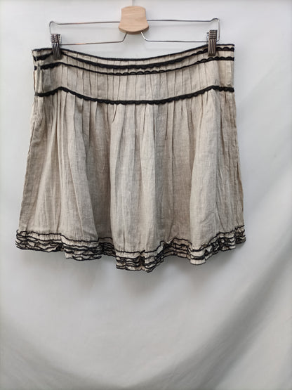 MANGO.Falda lino beige T.42