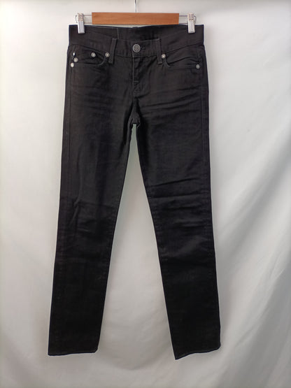 VICTORIA BECKHAM.Pantalones denim negro T.36