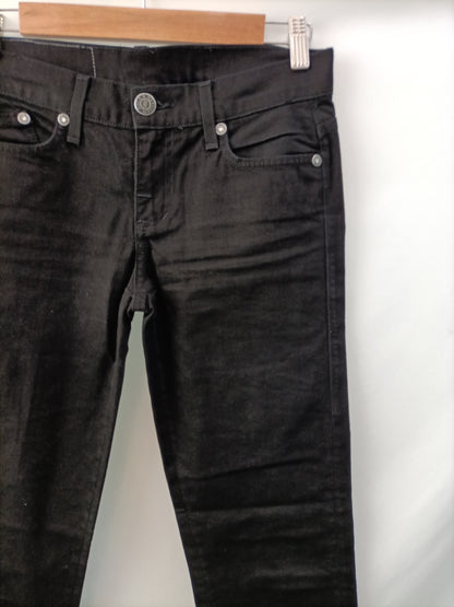 VICTORIA BECKHAM.Pantalones denim negro T.36