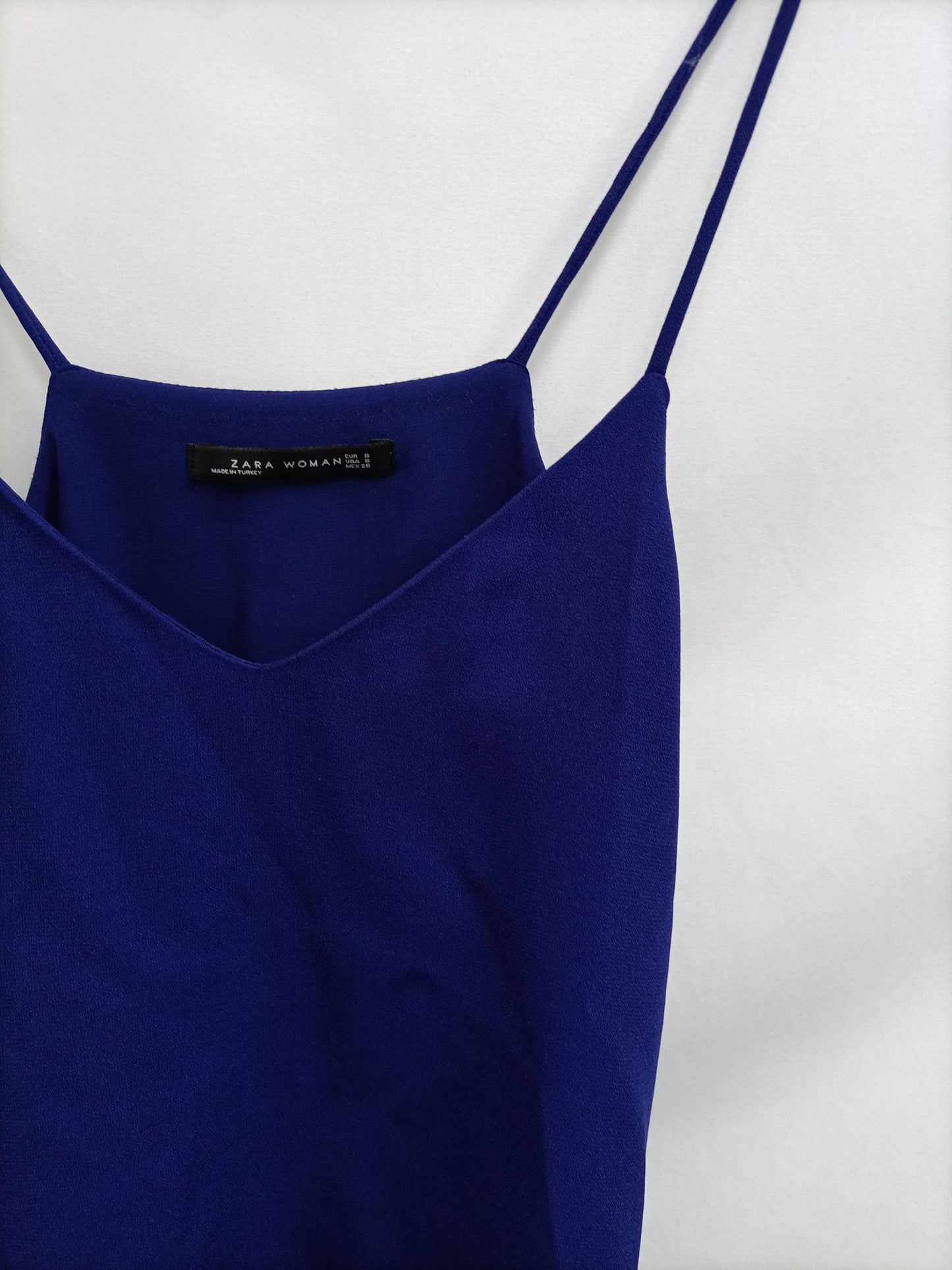 ZARA. Top tirantes azul T.s