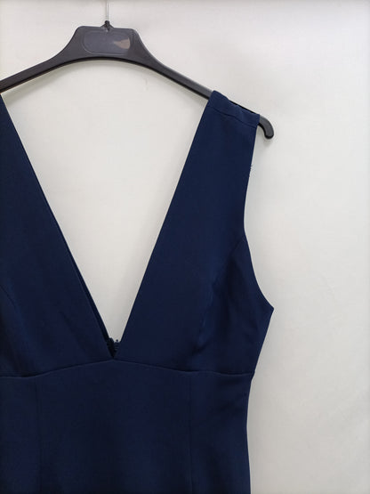 ETXART&PANNO. Vestido midi azul T.s