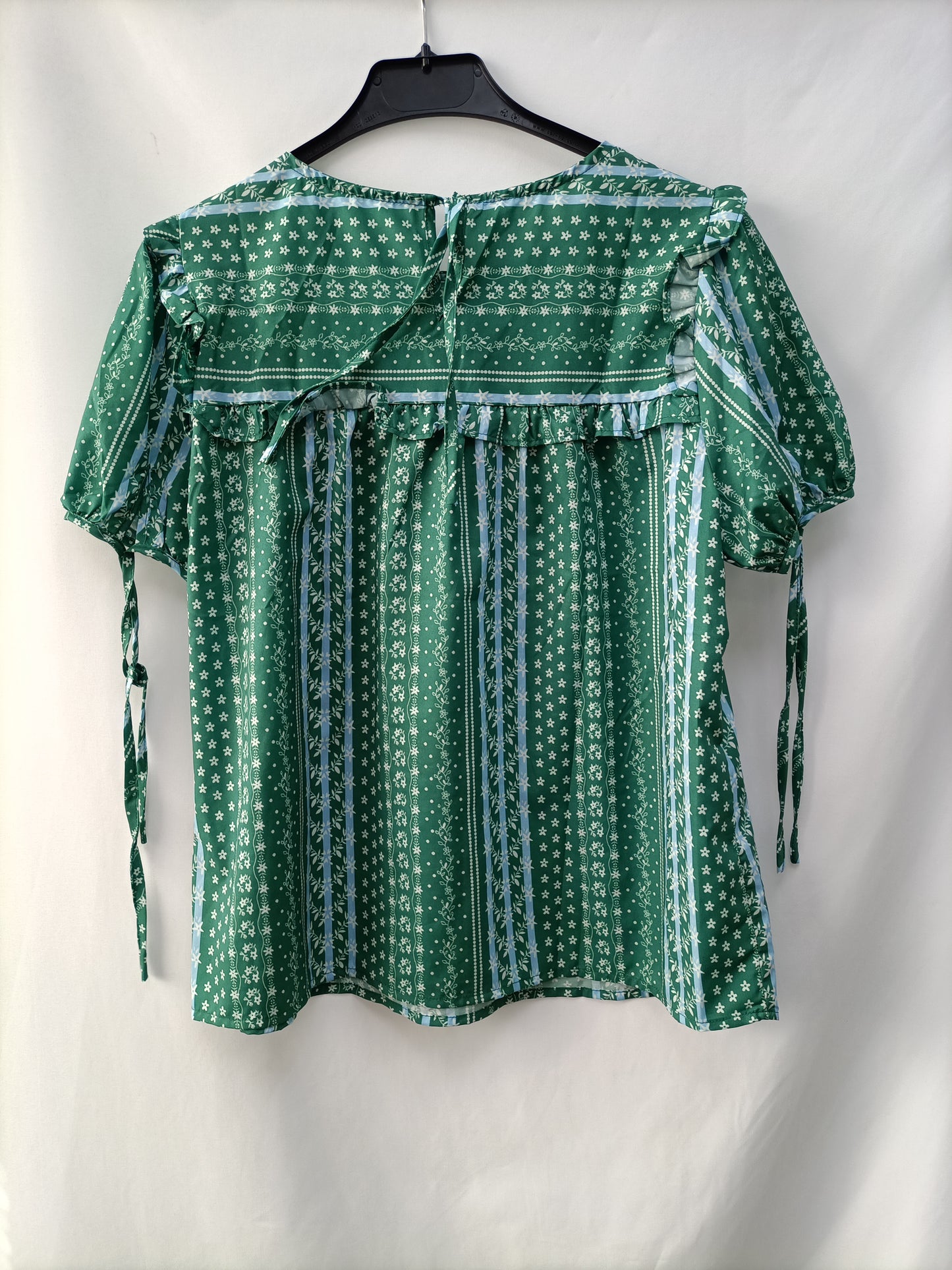 OTRAS. Blusa  verde multiestampado T.u(s)