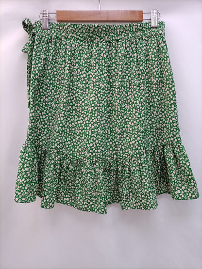 KILKY. Falda verde flores T.s/m