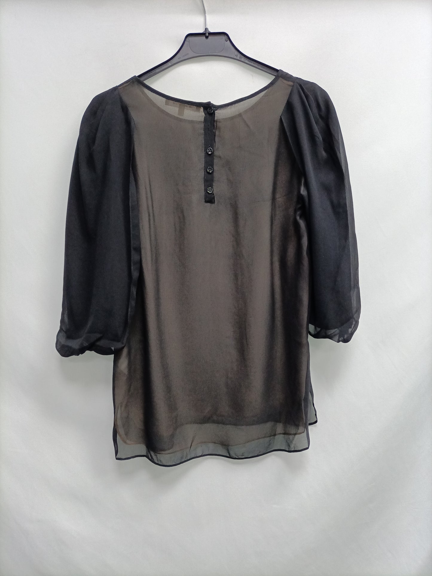 VANESSA BRUNO. Blusa negra mangas T.36