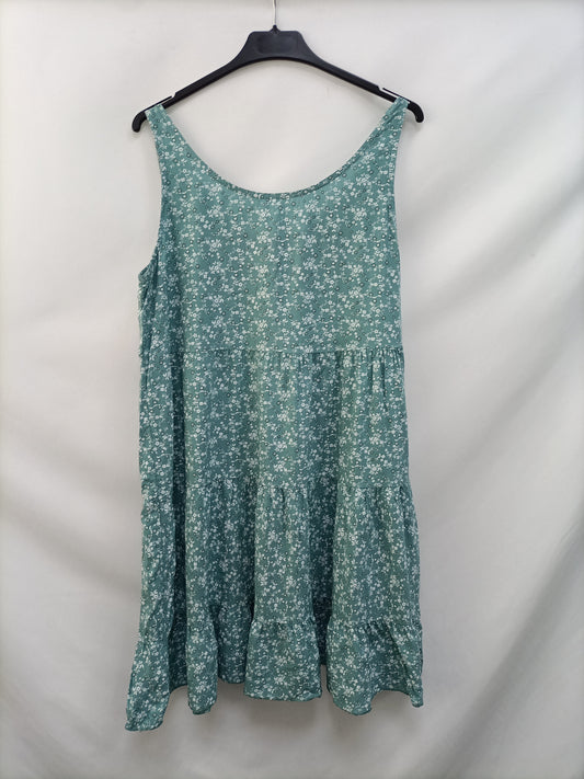 OTRAS. Vestido verde flores T.u(s/m)