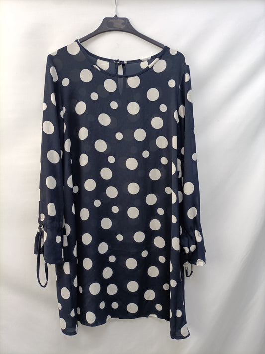 OTRAS. Vestido azul lunares T.u(m/l)