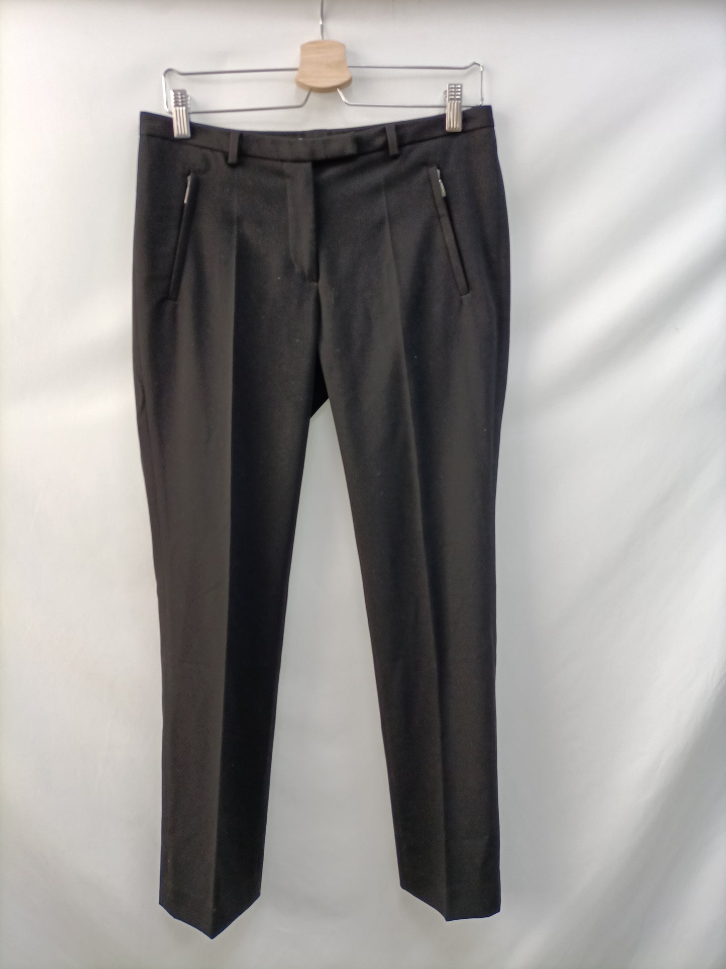 CERRUTI.Pantalones negros pinza T.42