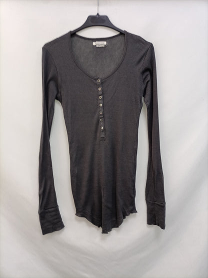 ISABEL MARANT ETOILE. Camiseta gris canalé T.m