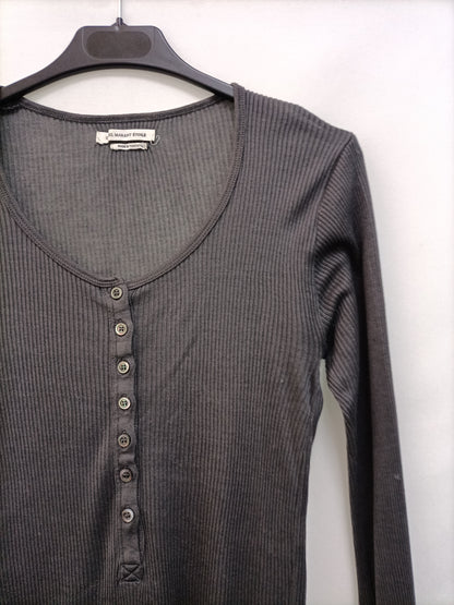 ISABEL MARANT ETOILE. Camiseta gris canalé T.m