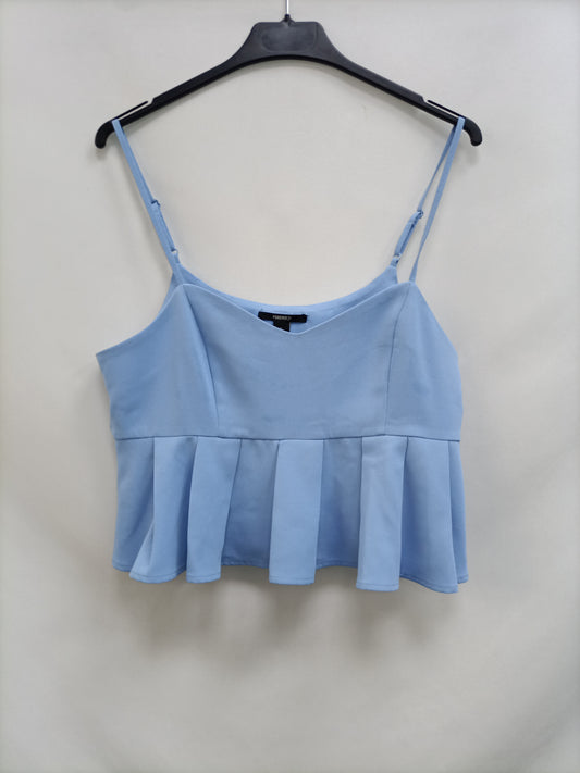 FOREVER21. Top azul tablas T.m