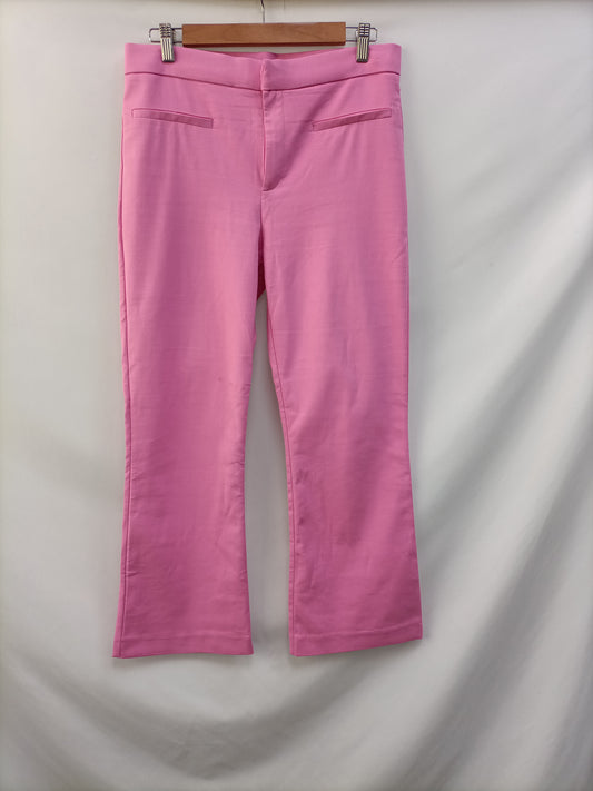 ZARA. Pantalón rosa Acampanado T.l