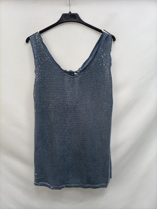 OTRAS. Top azul doble textura Tu(m/l)