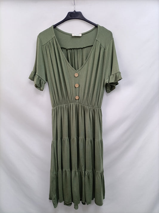 HUG&CLAU. Vestido corto verde T.u(m/l)