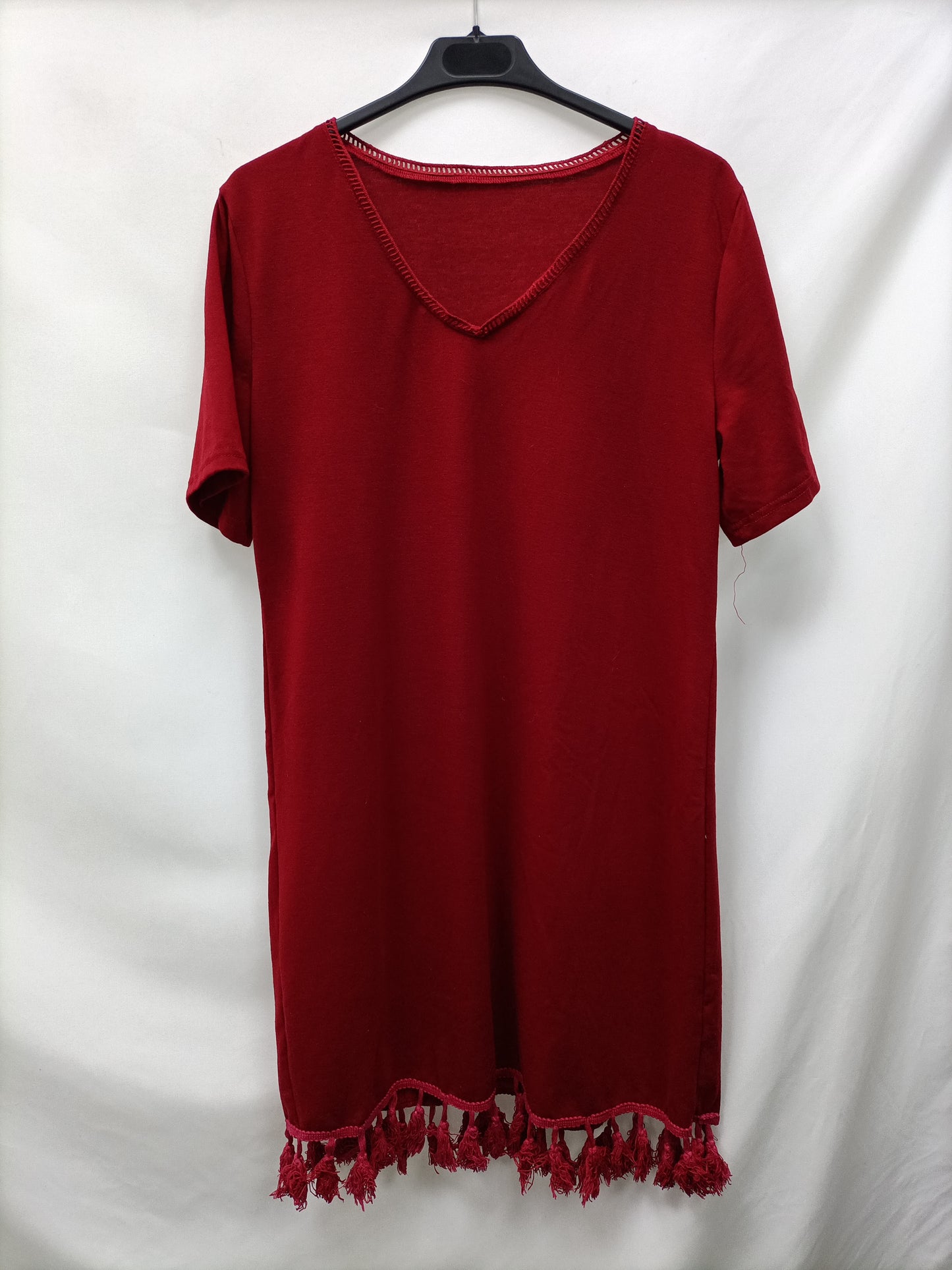 OTRAS. Vestido corto flecos T.u(m/l)