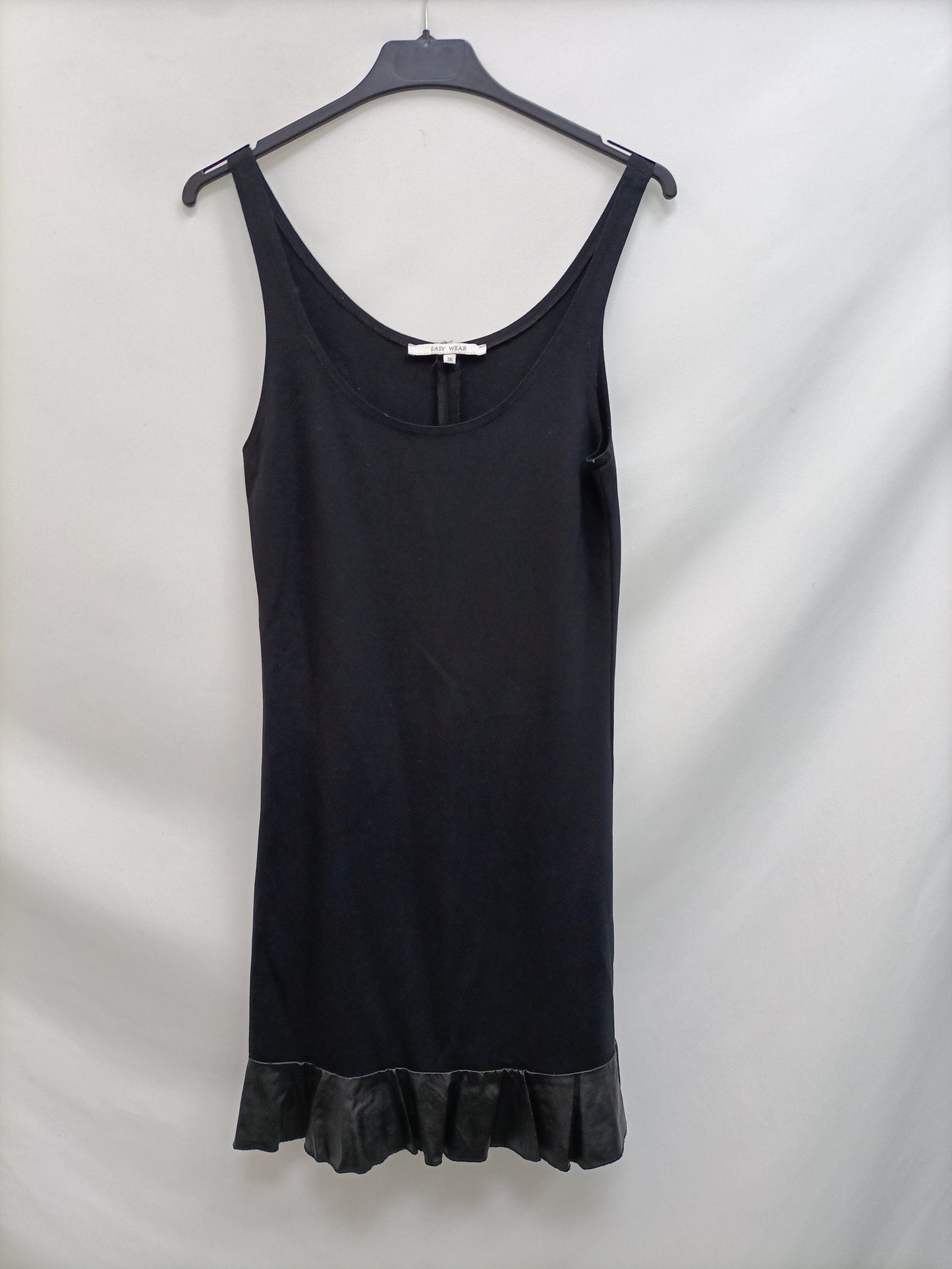 EASY WEAR.Vestido detalle polipiel T.36