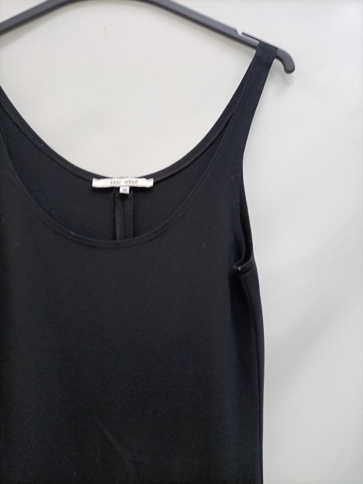 EASY WEAR.Vestido detalle polipiel T.36