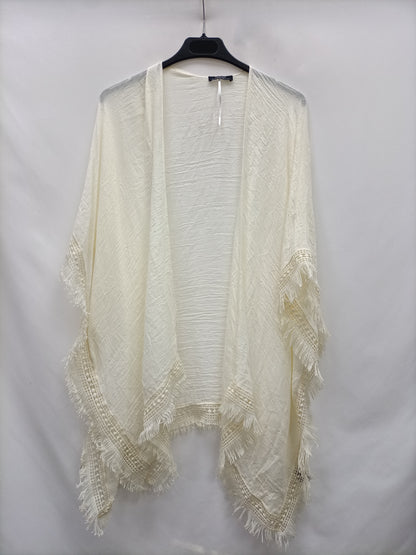 PARFOIS. Kimono beige flecos Tu