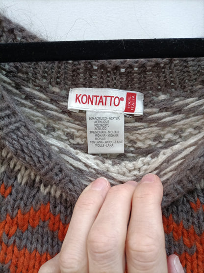 KONATTO. Vestido punto marrón T.s