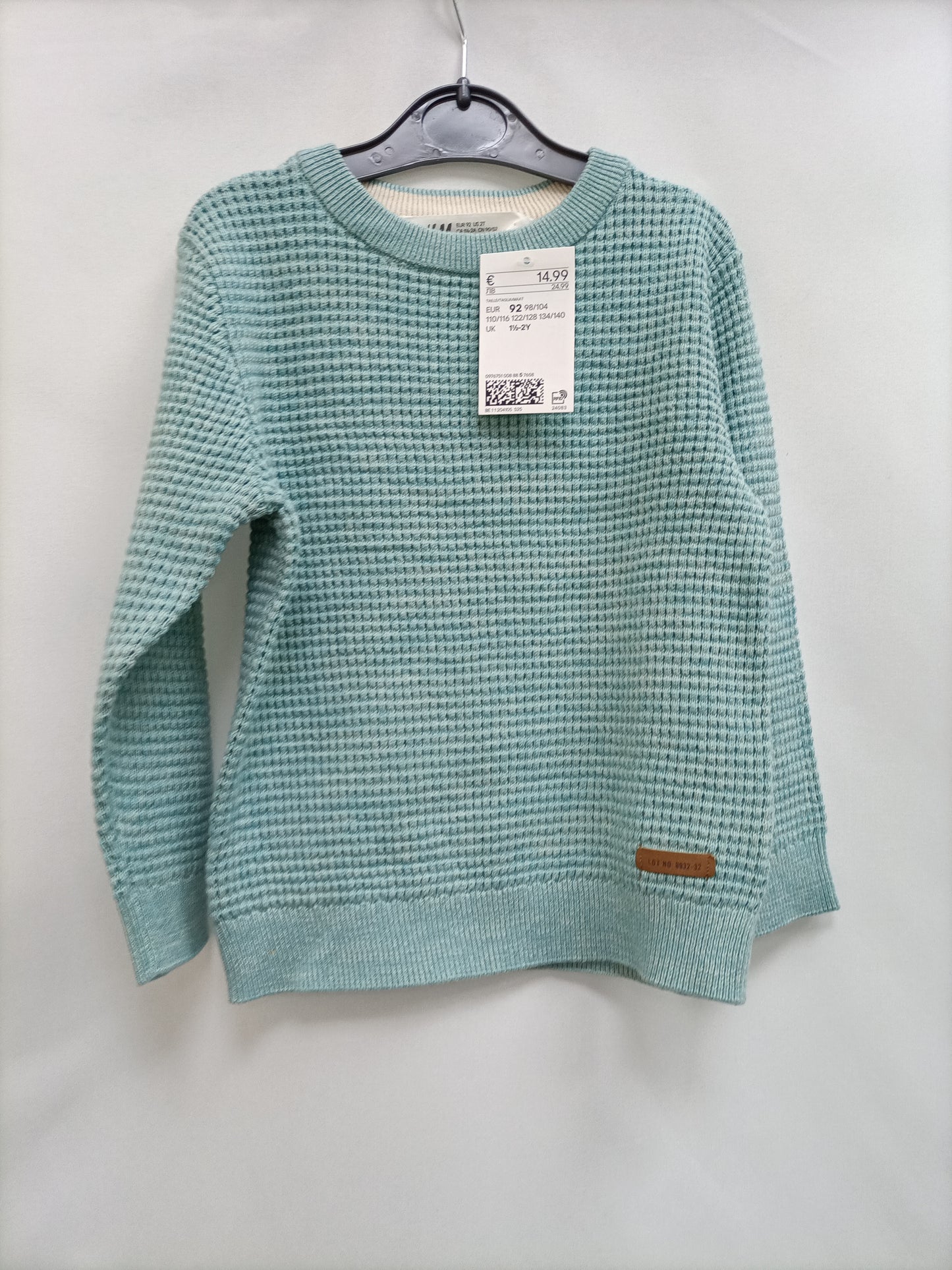 H&M. Jersey turquesa T.1-2 años