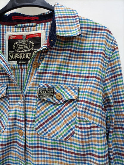 SUPERDRY. Camisa cuadros colores T.m/l