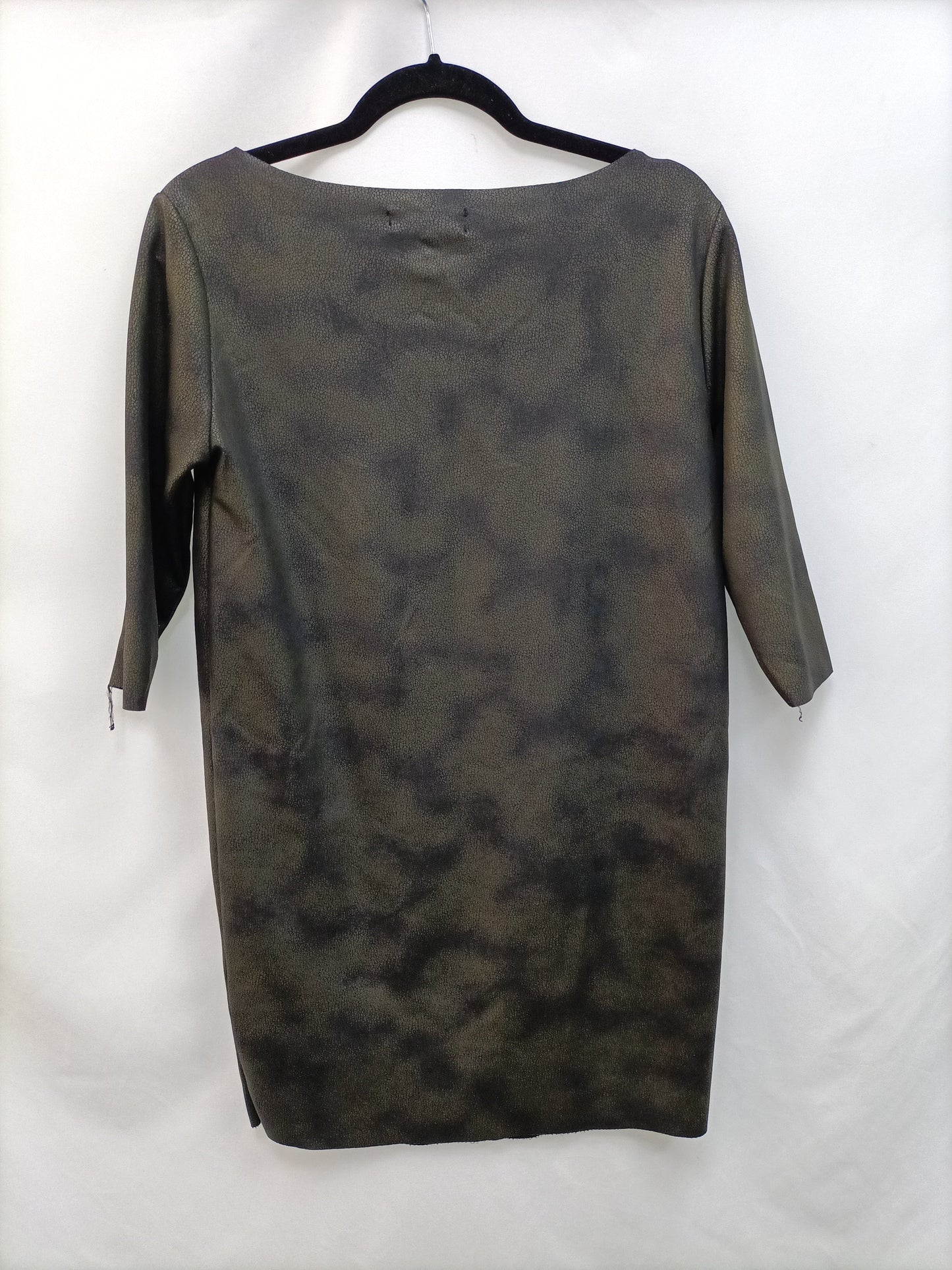 VICOLO. Vestido verde print T.m