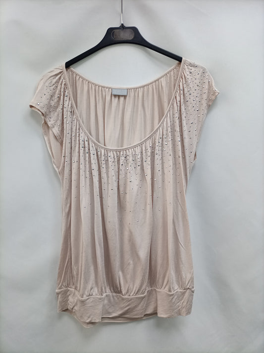 H&M.Top rosa tachuelas T.S/M