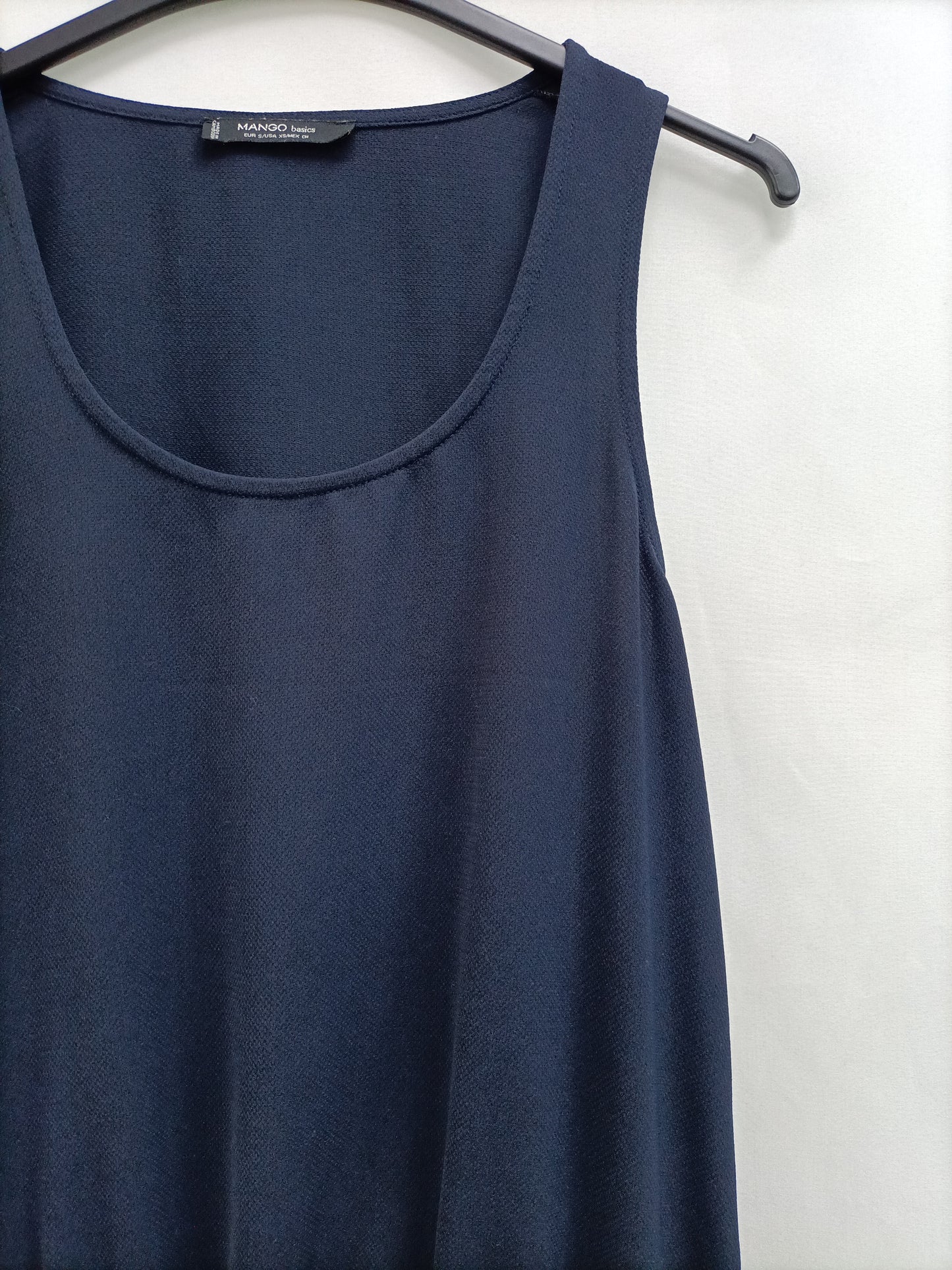 MANGO. Vestido corto azul T.s