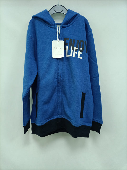 SFERA. Sudadera azul cremallera T.7-8 sñod