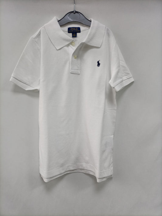 RALPH LAUREN.  Polo blanco  T.7 años